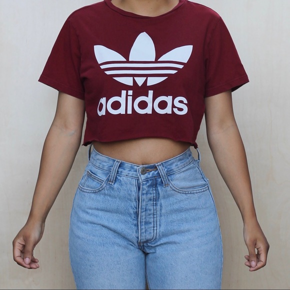 adidas Tops - Burgundy adidas crop top